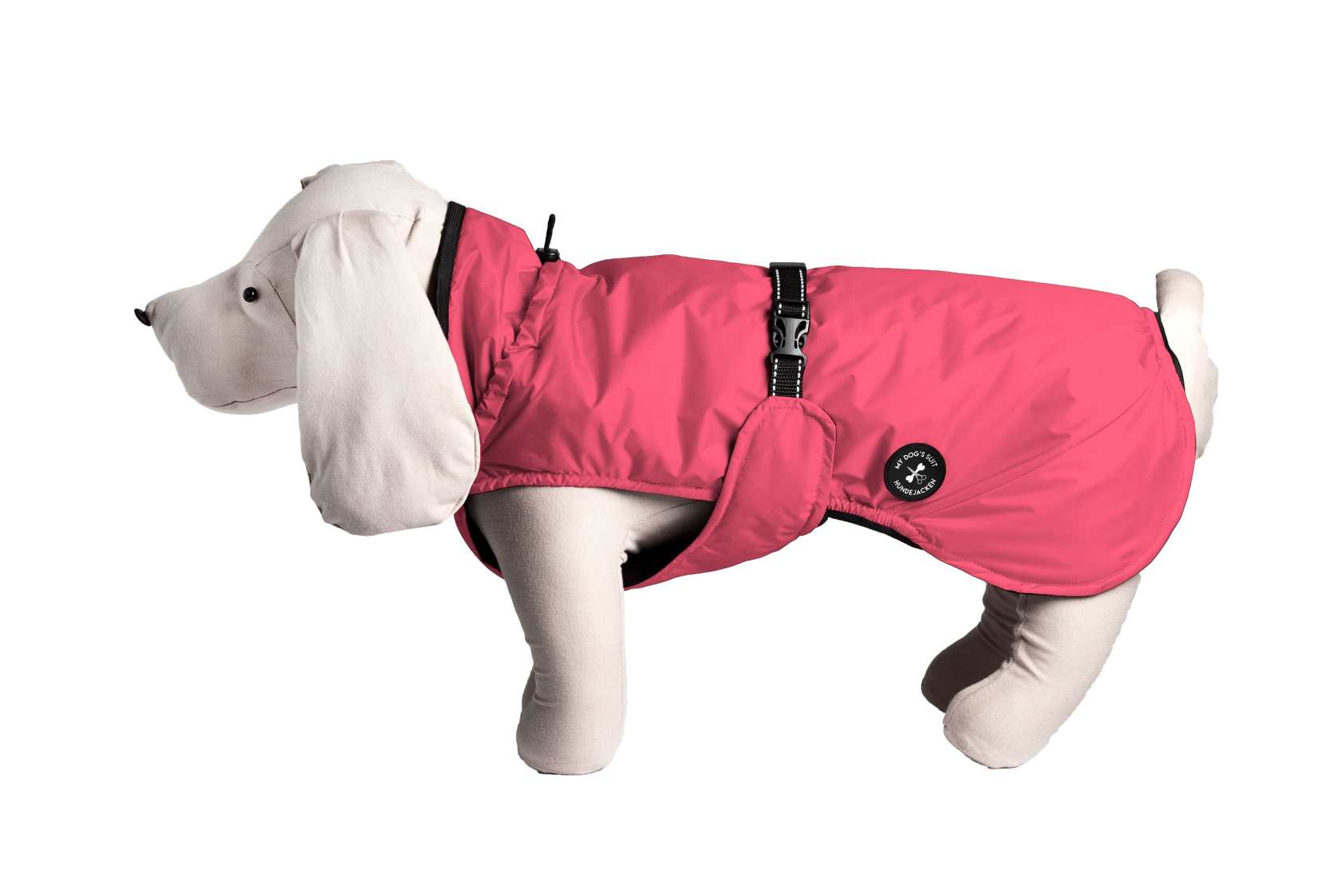 Hunderegenjacke mit Rückenöffnung "Blush Pink" - NEU – Ansicht 2