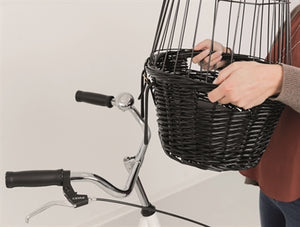 Trixie Weidenradkorb Vorne Schwarz Mit Kissen Und Kapuze