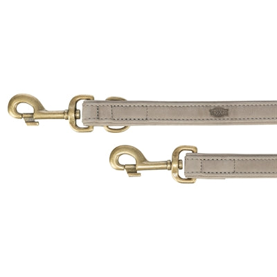 Trixie Hundeleine Reines Verstellbares Leder Hellgrau