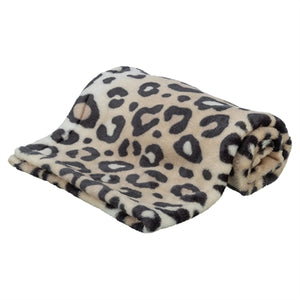 Trixie Hundedecke Leo Soft Plüsch Creme / Panther Print