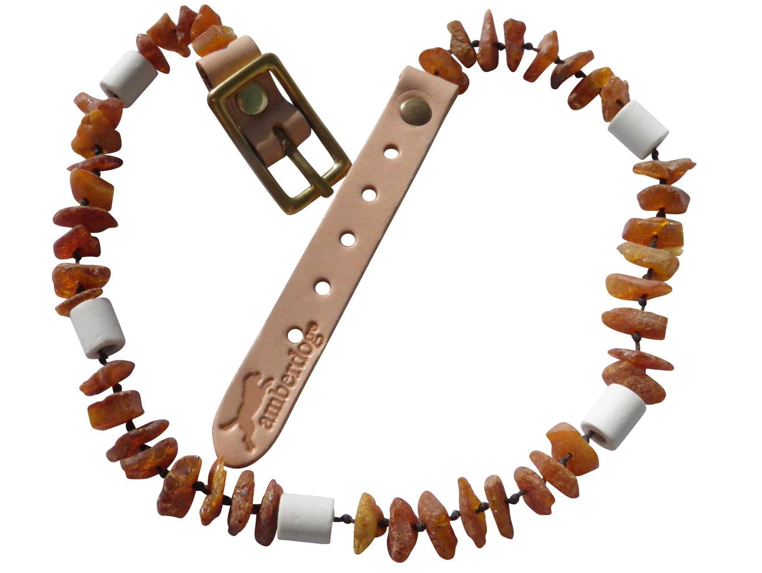 EM Keramik Pipes Flex Hunde Bernsteinkette – Ansicht 2