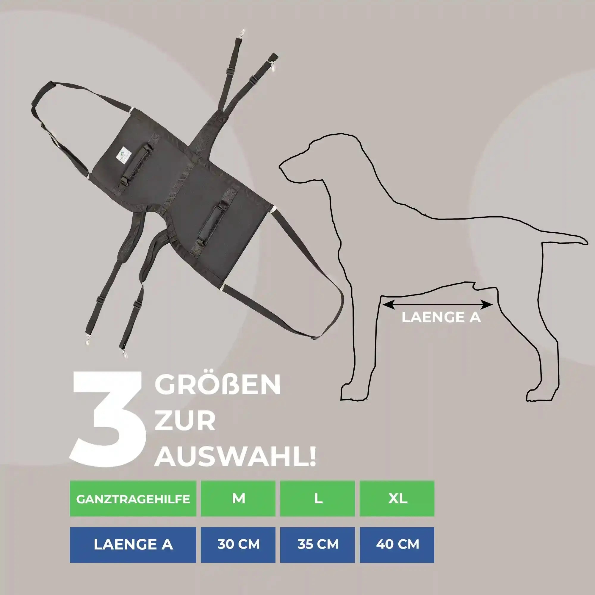 Durchgehende Tragehilfe Basic für Hunde – Ansicht 2