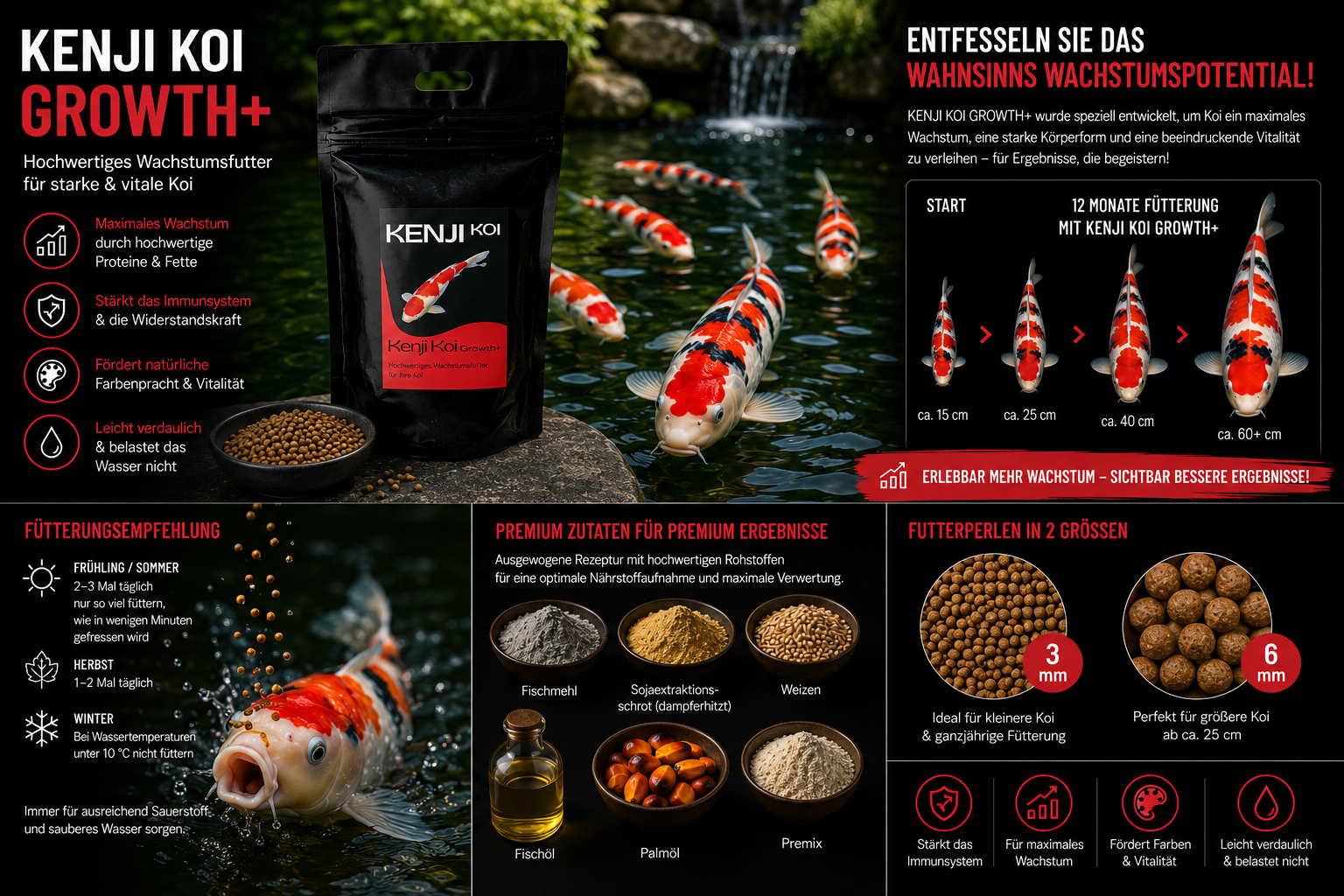 KENJI Koi Growth+ Wachstumsfutter 5kg – Ansicht 2