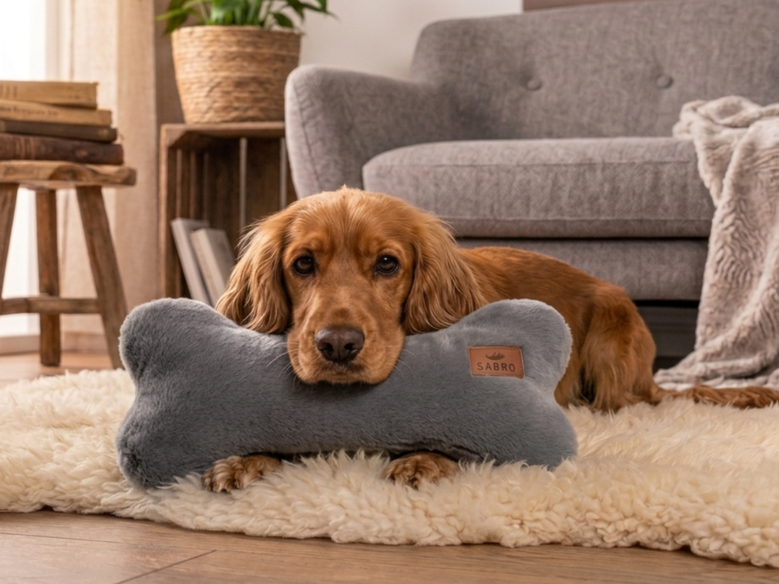 Kissen KUSCHELKNOCHEN Kuschelfell (vegan) für Hunde – Ansicht 2
