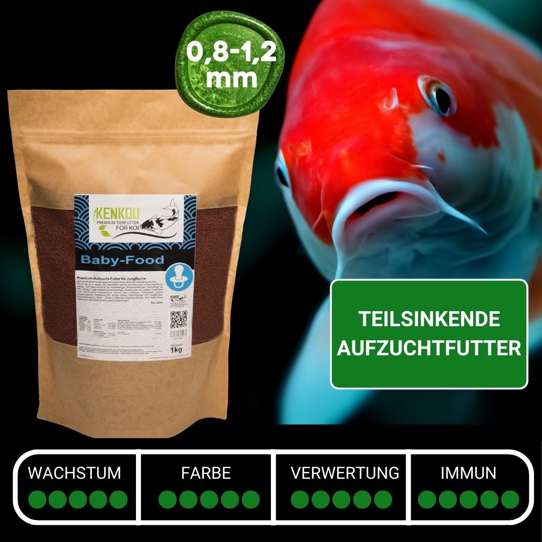 Koi Aufzuchtfutter KENKOU® Baby-Food 0,8 mm - 1,2mm Granulat – Ansicht 2