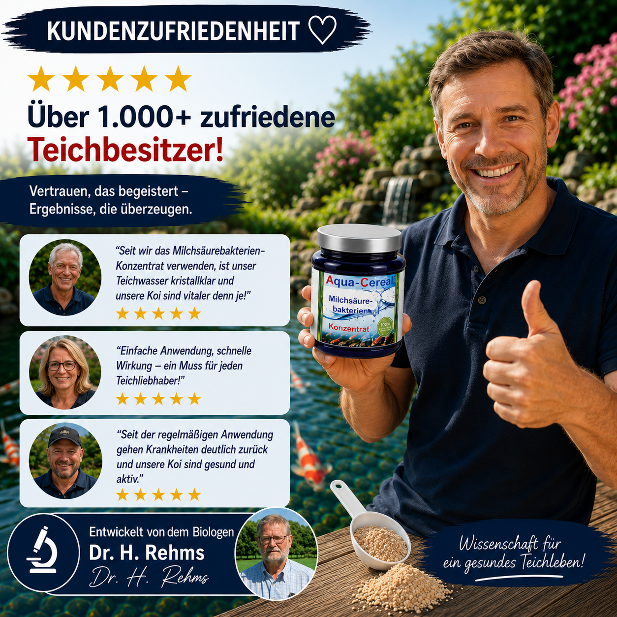 Milchsäurebakterien Pulver Konzentrat 1000 ml für ein bakterielles Gleichgewicht im Teich – Ansicht 2