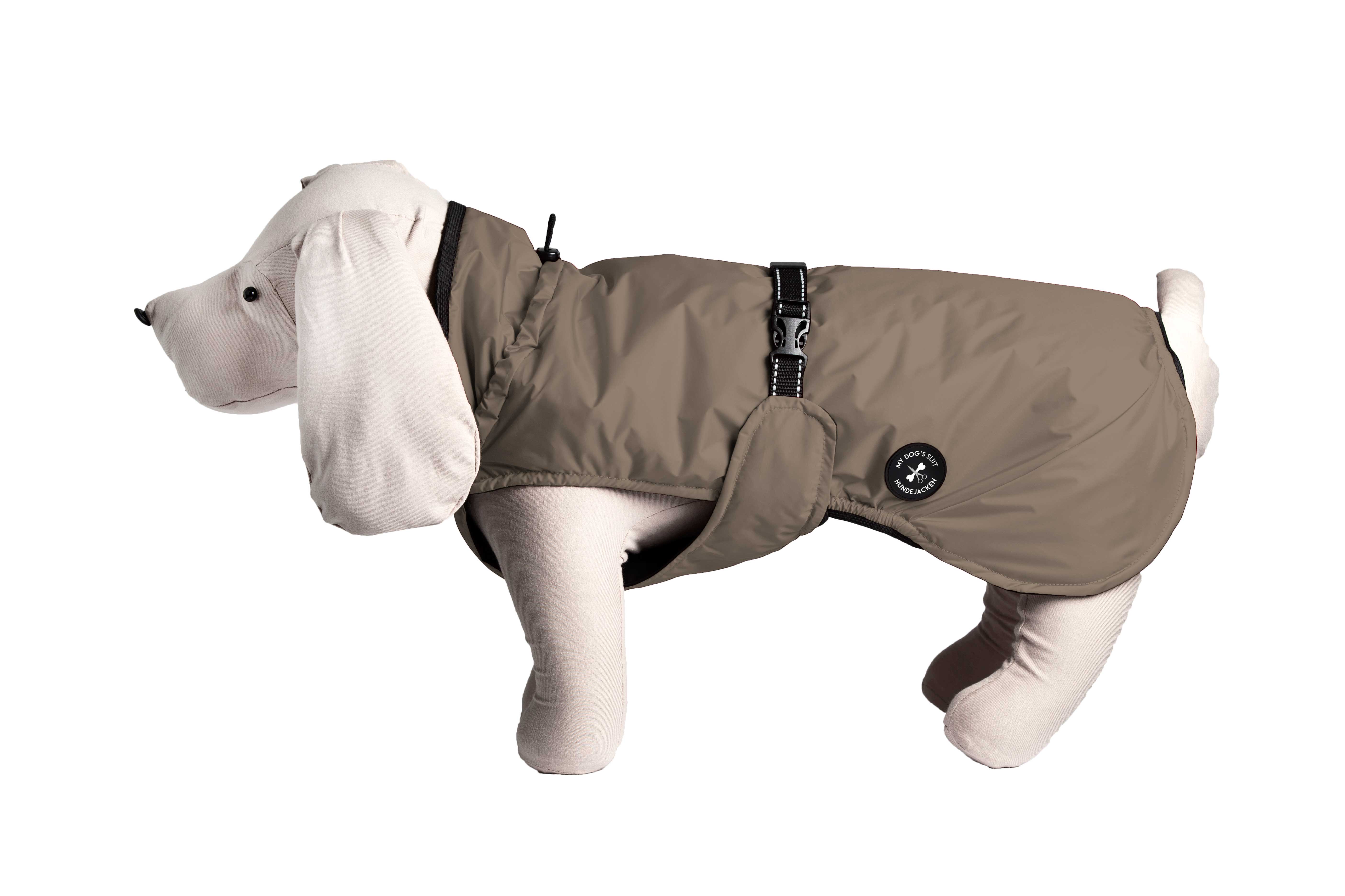 Hunderegenjacke mit Rückenöffnung "Cashmere Brown" – Ansicht 2