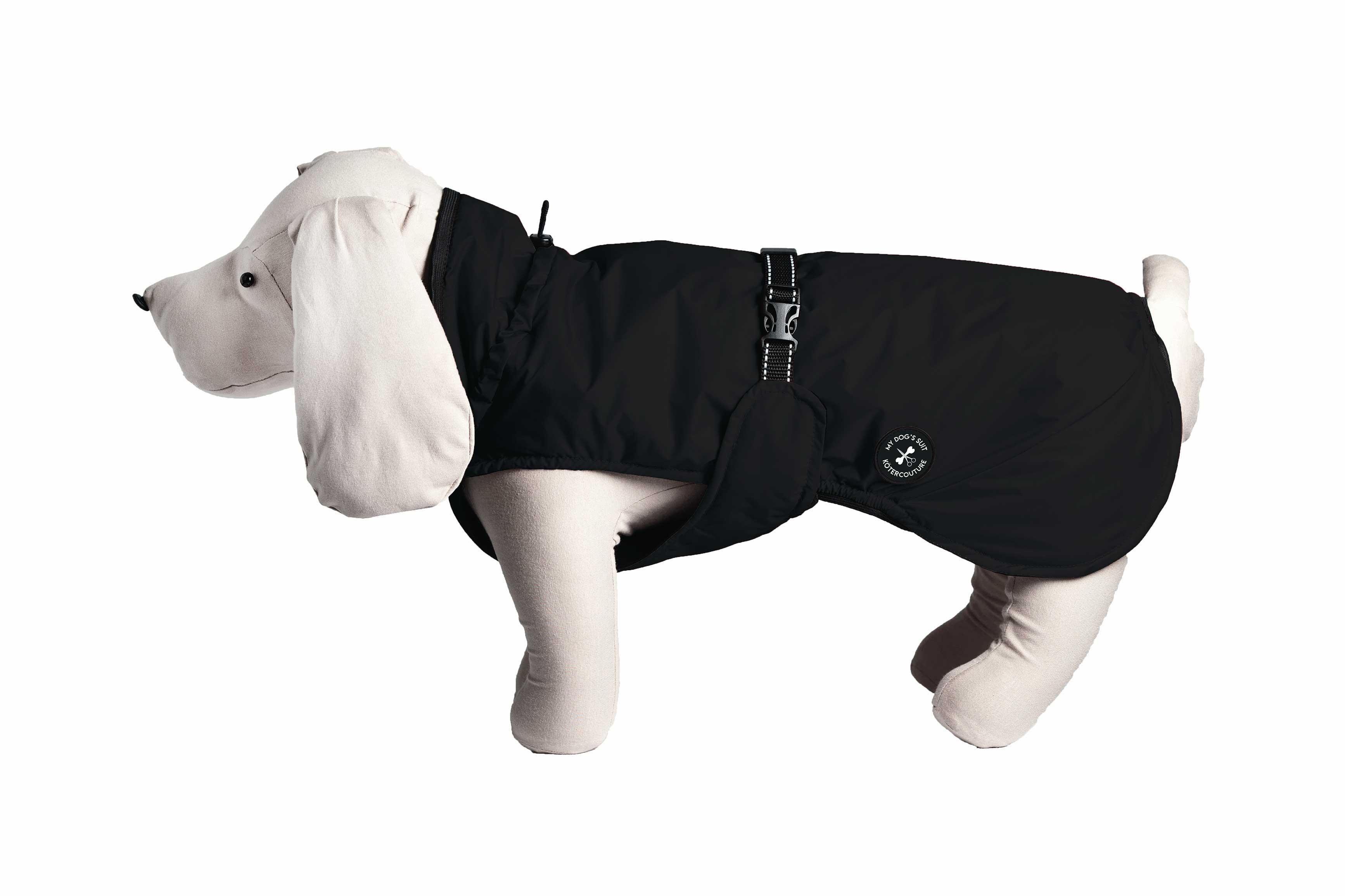 Hunderegenjacke mit Rückenöffnung "Midnight Black" – Ansicht 2