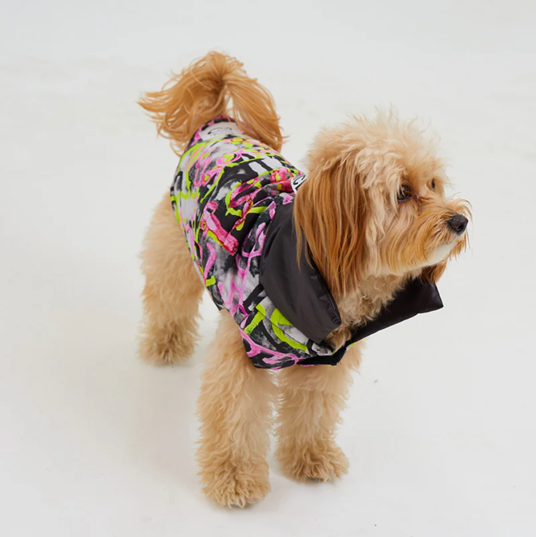 Graffiti Wasserdichte Pufferjacke für Hunde – Ansicht 2