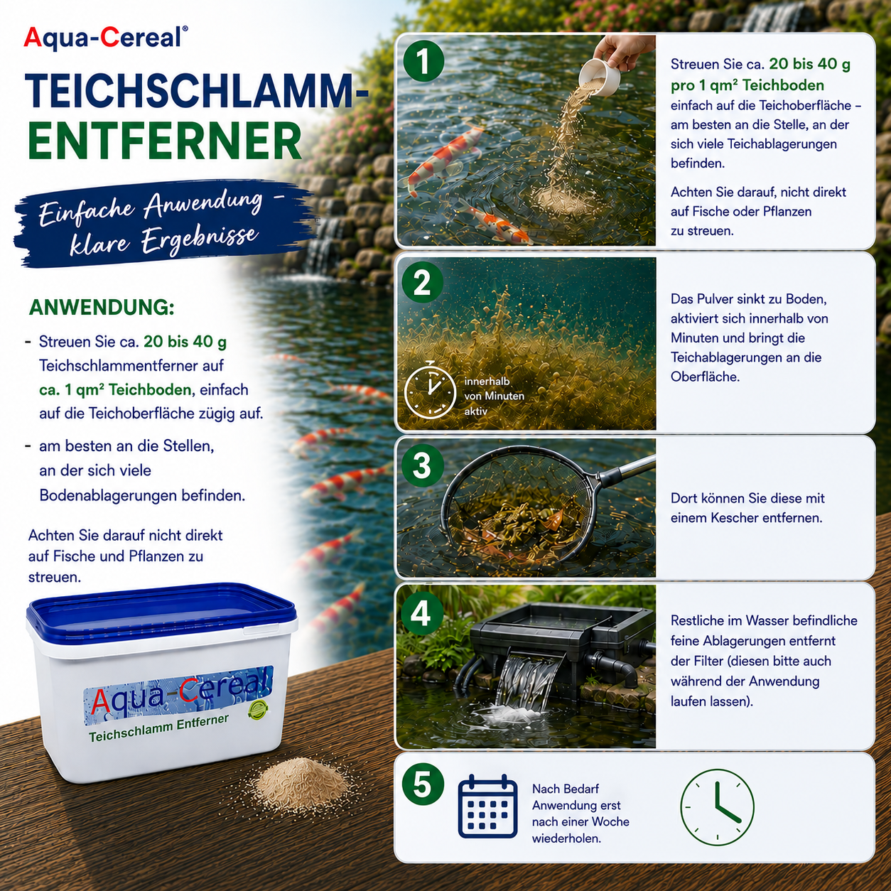 Teichschlammentferner mit Aqua-Cereal – Ansicht 2