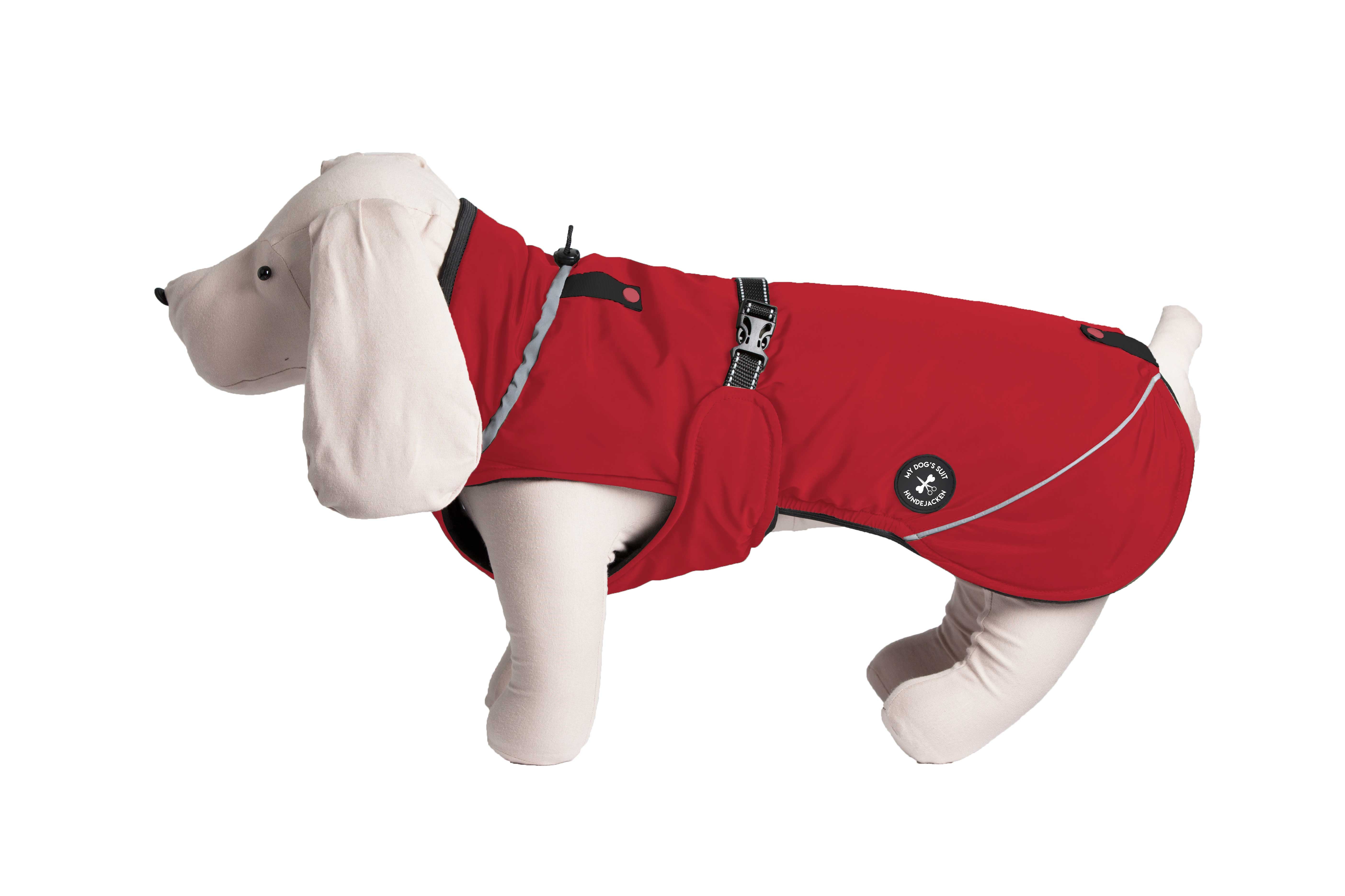 Hundewinterjacke "Cranberry Red" - besonders warm - NEU mit Rückenöffnung – Ansicht 2