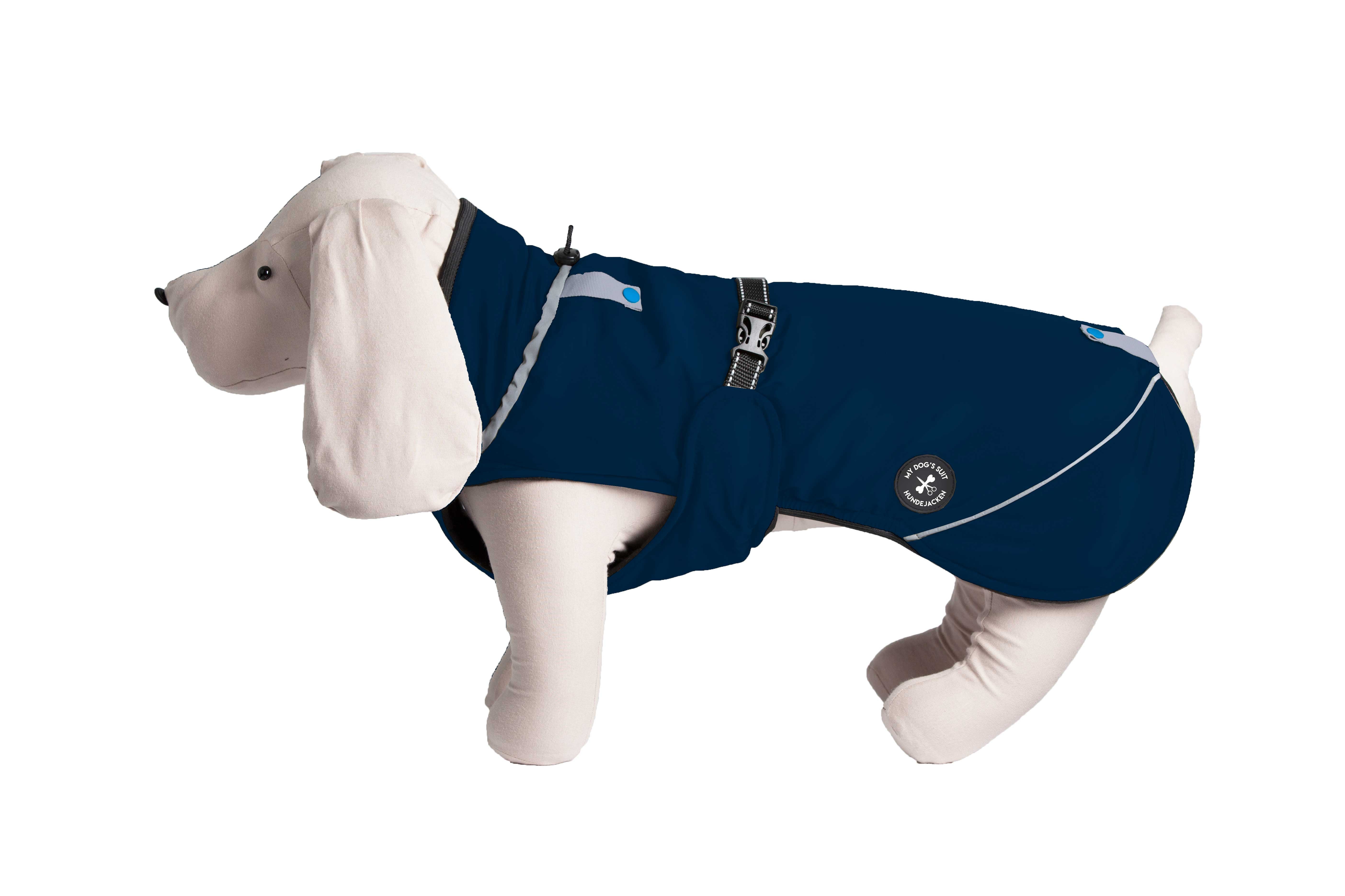 Hundewinterjacke "Navy Blue" - besonders warm - NEU mit Rückenöffnung – Ansicht 2