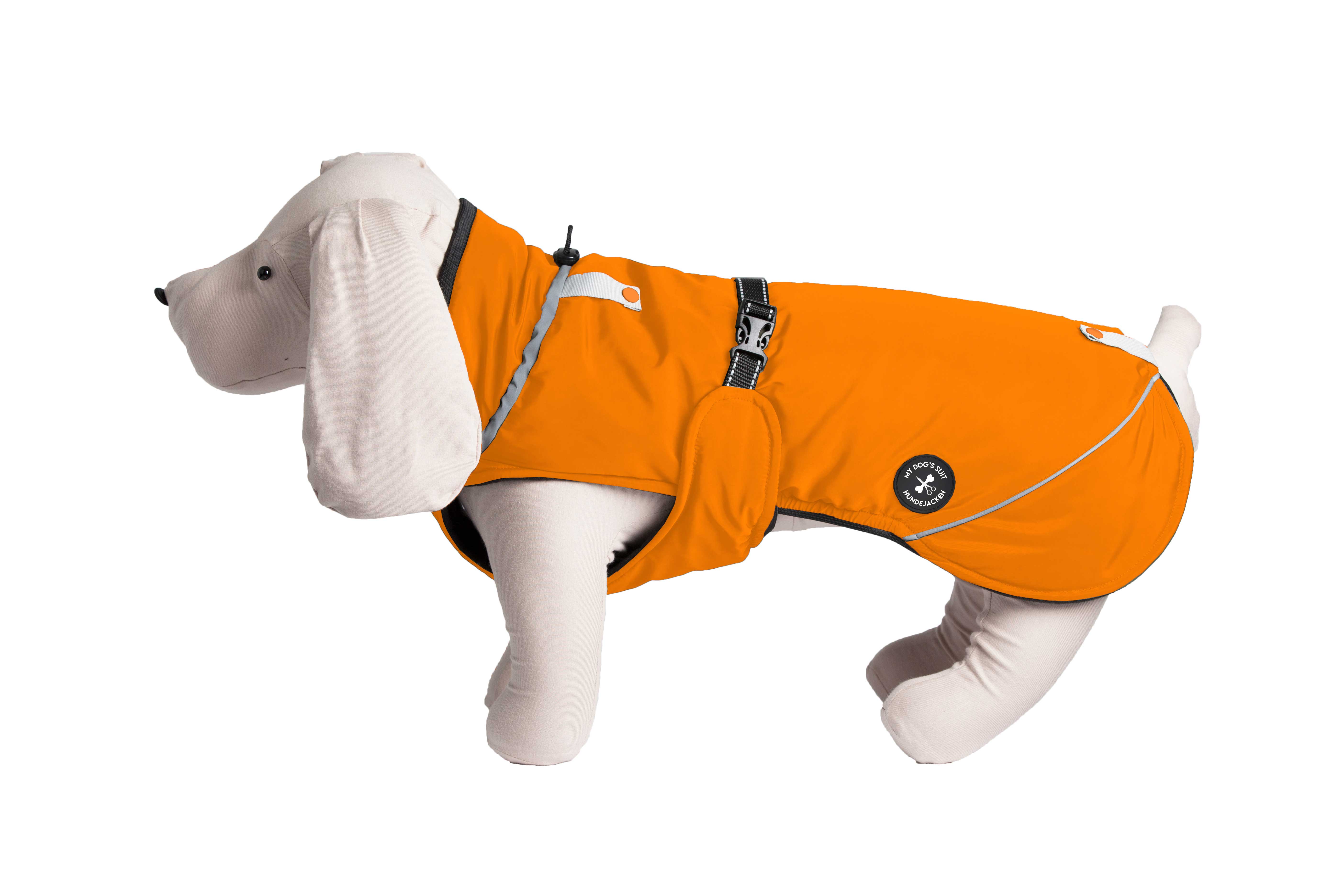 Hundewinterjacke „Sunrise Orange" - besonders warm - NEU mit Rückenöffnung – Ansicht 2