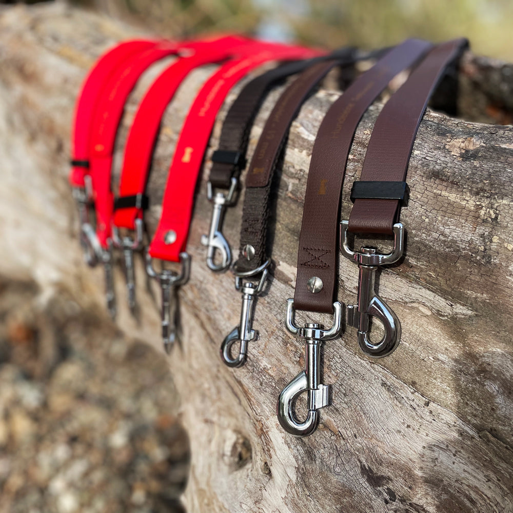 Doppelleine TECHTELMECHTEL aus BioThane® oder POP-Band - mit Edelstahlkomponenten - kein Verheddern für Hunde – Ansicht