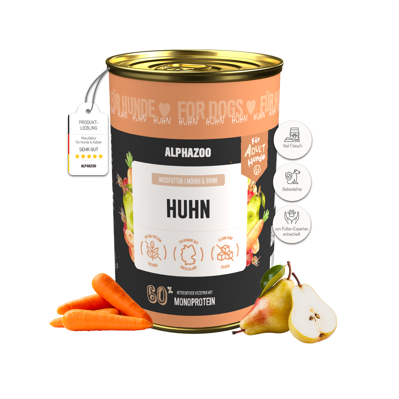 Monoprotein Huhn Nassfutter für Hunde – Ansicht 2