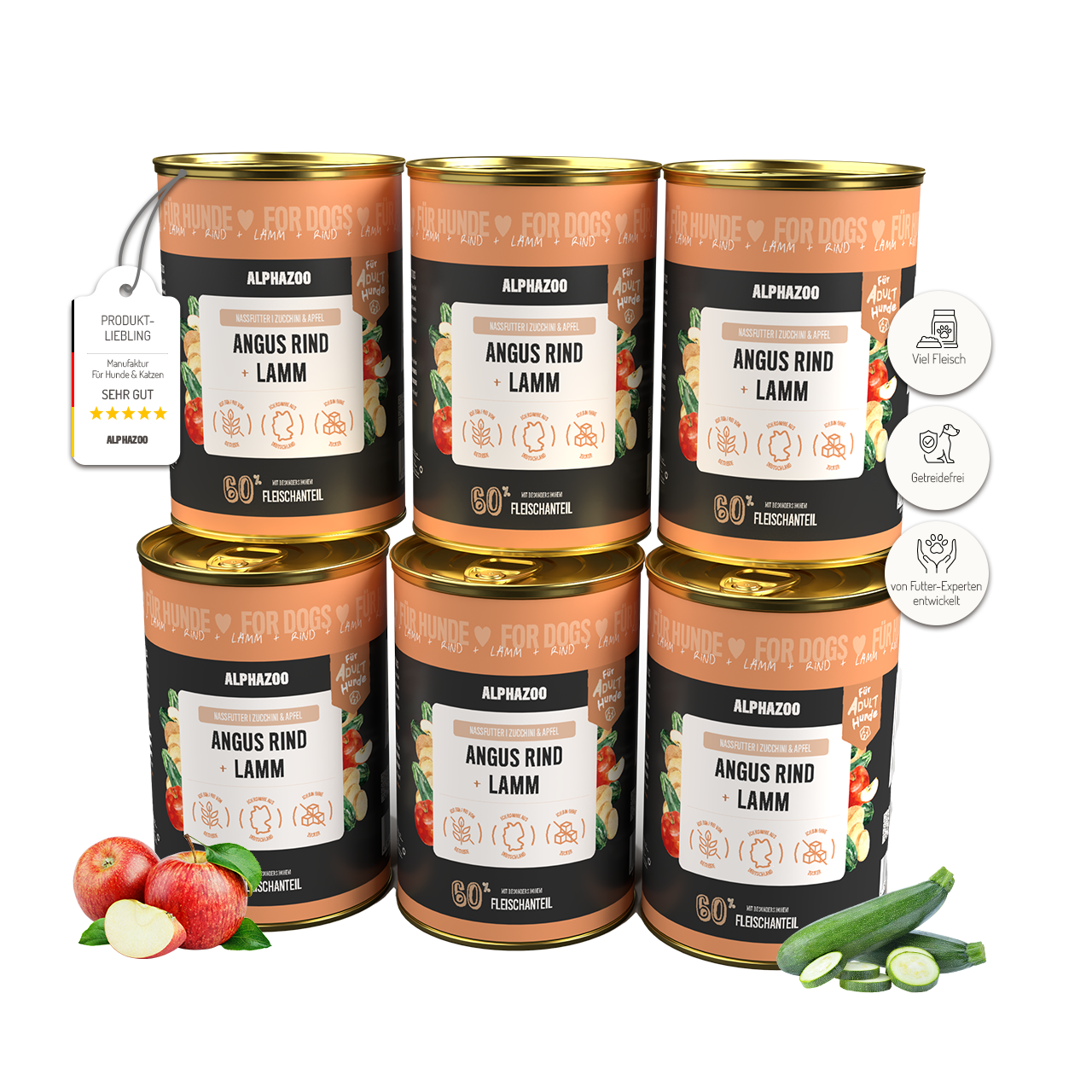 Angus Rind + Lamm Nassfutter für Adult Hunde – Ansicht 2