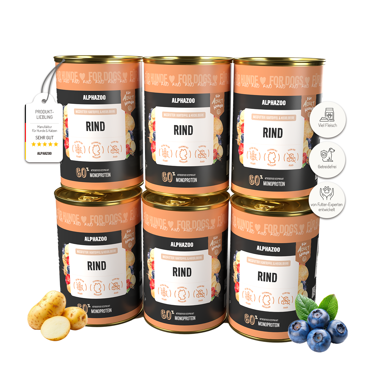 Monoprotein Rind Nassfutter für Hunde – Ansicht 2