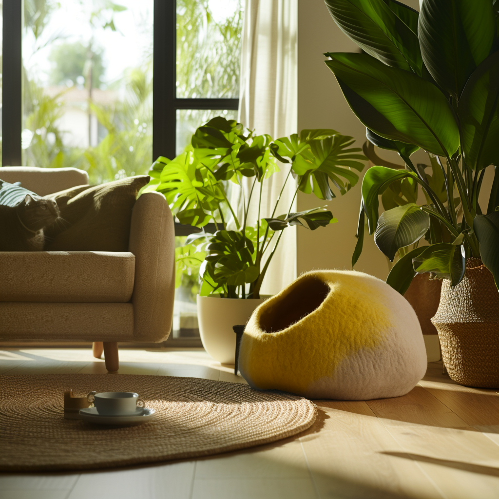 Handmade Wool Felted Cat Cave Color: Mouse Gray