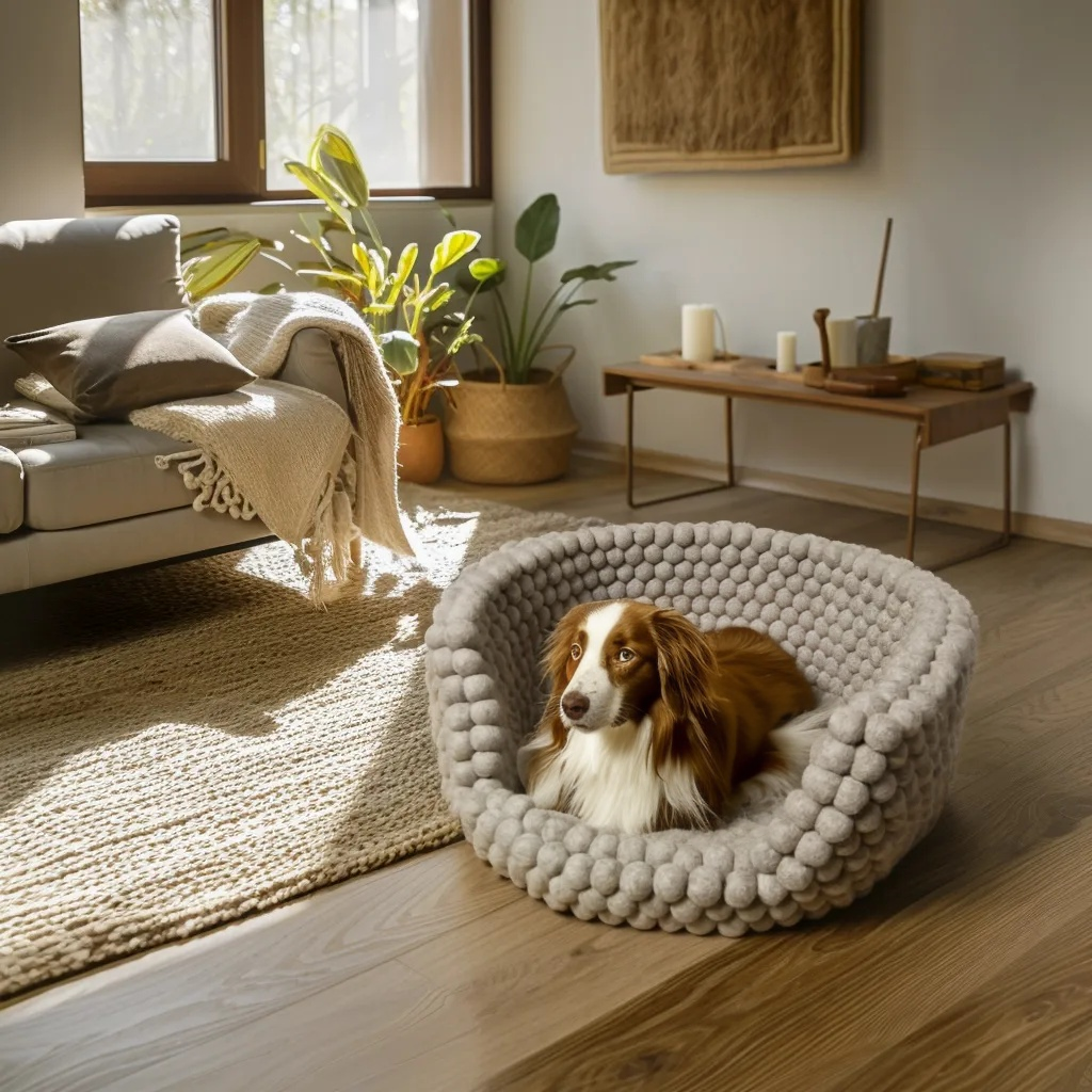 Handmade Wool Felted Cat Cave Color: Mouse Gray