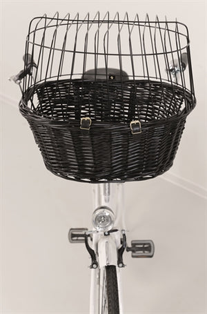 Trixie Weidenradkorb Vorne Schwarz Mit Kissen Und Kapuze