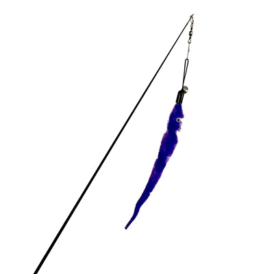 Easypets Ausziehbare Katze Angelrute Wurm Lila