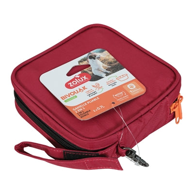 Zolux Bvk 2In1 Faltbarer Futter- Und Trinknapf Rot