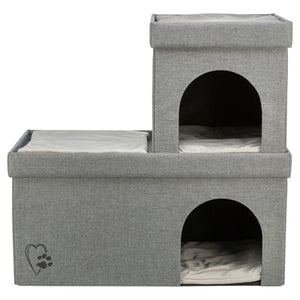 Trixie Katzenkorb/Katzenhaus Kimy Soft 2 Etagen Hellgrau