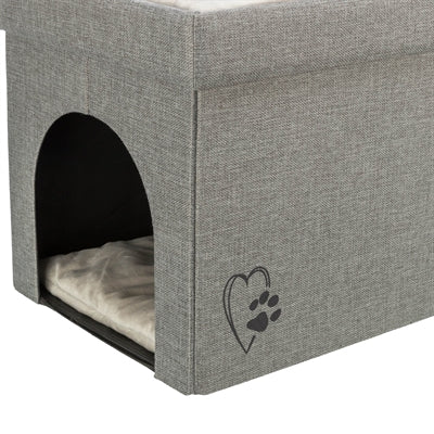 Trixie Katzenkorb/Katzenhaus Kimy Soft 2 Etagen Hellgrau
