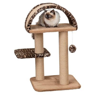 Trixie Kratzbaum Leo Panther Print Lair Mit Bogen Braun