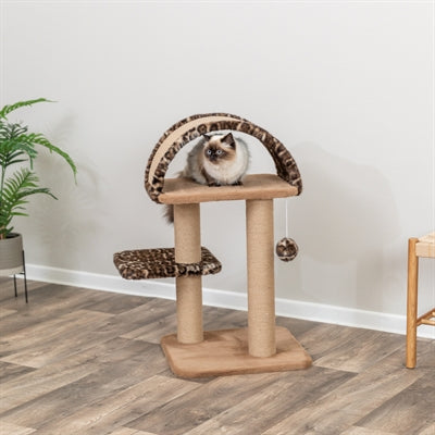 Trixie Kratzbaum Leo Panther Print Lair Mit Bogen Braun