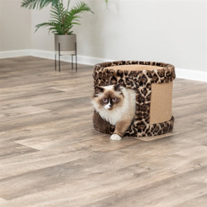 Trixie Kratztonne Leo Panther Print Braun