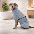 Hundebademantel & Schlafmantel Bambusfrottee (2-in-1) „Ice Grey“